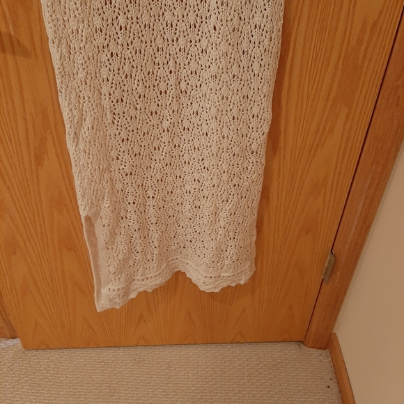 Freshman 1996 Boho Maxi Crochet Cardigan Open Sleeveless Cream Color Size XS NWT - Picture 15 of 16